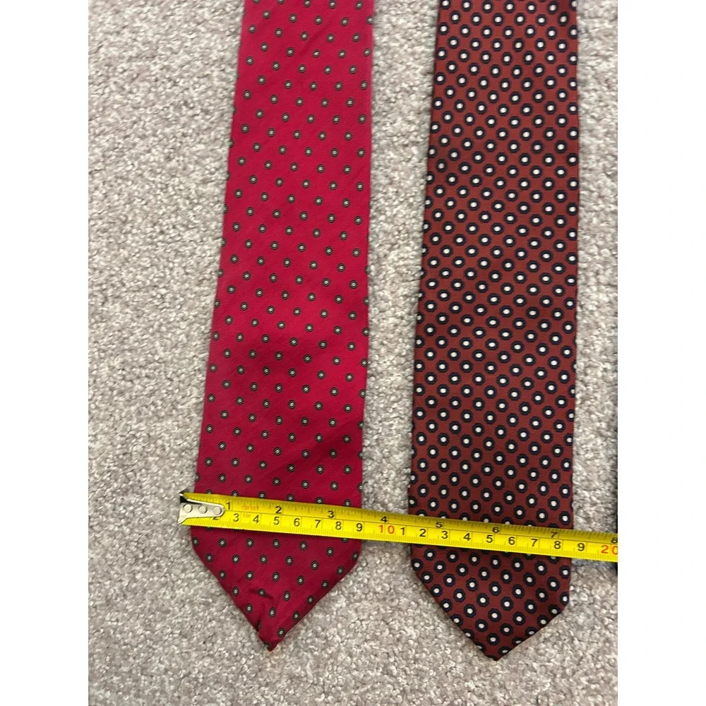 Business Professional Silk Necktie Bundle Mens OS Red Green Geometric Tie Set 3